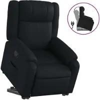Syfax Relaxsessel mit Aufstehhilfe Schwarz Kunstleder