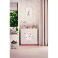 RAUMHIRSCH FURNITURE Kinderkommode mit Schubladen Pferd in der Farbe Rosa Babydreams