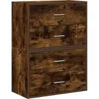 Syfax Schränke mit 4 Schubladen 2 Stk. Räuchereiche 60x31x40 cm