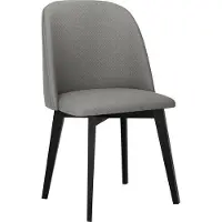 Mirjan 24 Stuhl Monti III, Esszimmerstuhl aus Buchenholz, 48x55x83 cm (Holzfarbe: Schwarz, Stofffarbe: Hygge D91)