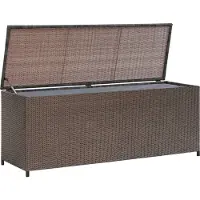 vidaXL Garten Auflagenbox Braun 120x50x60 cm Poly Rattan - Garten-Aufbewahrungsbox - Garten-Aufbewahrungsboxen - Garten-Aufbewahrungskasten - Garten-Aufbewahrungskästen