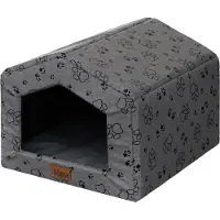 Doggy Hundehütte für drinnen mit Kissen -55x59 cm- Weiche Hundebude aus Oxford-Gewebe, wasserabweisend, leicht & kompakt |
