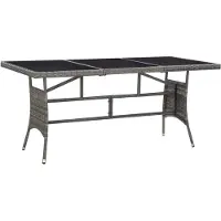 Syfax Gartentisch Grau 170 x 80 x 74 cm Poly Rattan