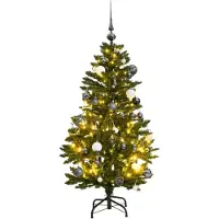 Syfax Künstlicher Weihnachtsbaum Klappbar 150 LEDs & Kugeln 120 cm