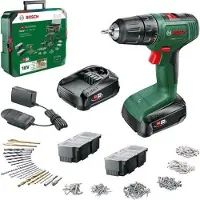 Bosch Bohrschrauber EasyDrill 18V-40, 2 x 18V 1.5Ah Akkus, Systembox mit 241 Zubehör, Ladegerät AL1810CV