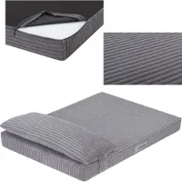 Welsti Hundebett, Hundematratze, grau Cord XL 130x90