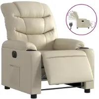 Syfax Relaxsessel Elektrisch Creme Kunstleder