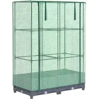 Syfax Hochbeet mit Gewächshaus-Aufsatz Rattan-Optik 80x40x123 cm