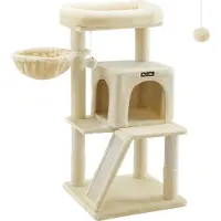 Feandrea Kratzbaum, Kratzbaum mit großer Plattform, beige