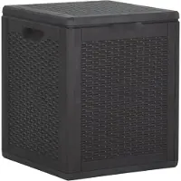 The Living Store Garten-Aufbewahrungsbox 90 L Schwarz PP Rattan