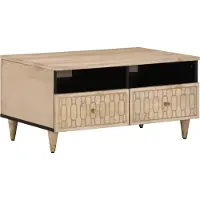 Syfax Couchtisch 80x54x40 cm Massivholz Mango