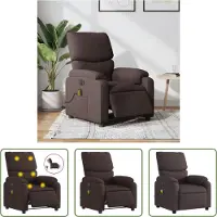 The Living Store Massagesessel Elektrisch Dunkelbraun Stoff