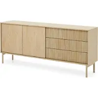 Furnlux Classic FURNLUX Anrichte Tavo Eiche 187cm / Hauptfarbe: Beige / Abmessungen: 187 x 80 x 40 cm