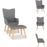 vidaXL Relaxsessel mit Hocker Dunkelgrau Stoff - Sessel