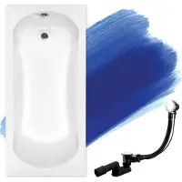 Badland Badewanne Rechteck Aria 150x70 mit Ablaufgarnitur und Füßen GRATIS ohne Verkleidung