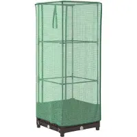 Syfax Hochbeet mit Gewächshaus-Aufsatz Rattan-Optik 40x40x123 cm
