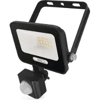 Emos LED Aluminium-Strahler GLARO 10W mit Sensor, IP54 für Feuchtraum/Außen, 1000lm, Neutralweiß 4000K, 20cm Gummi-Kabel, schwarz, ZS2314B