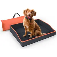 BC-Agentur Faltbares Haustierbett für Kleine Hunde und Katzen - Orange - ( 80cm x 60cm ) Reisebett - tragbares Hundebett mit stabilem Rahmen