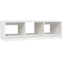 Syfax Couchtisch Weiß 110x50x34 cm Massivholz Kiefer