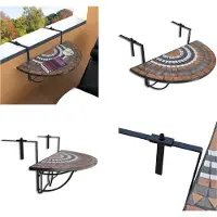 vidaXL Balkonhängetisch Mosaik Terracotta und Weiß - Balkontisch - Balkontische - Beistelltisch - Beistelltische