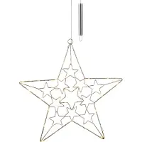 Spetebo Metall Stern 30 LED - silber / gold - ca. 50 cm
