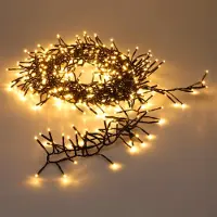 Spetebo Büschel Lichterkette für Außen warm weiß mit Timer und Netzstecker - 10 m / 768 LED - Outdoor Weihnachtslichterkette mit 8 Funktionen
