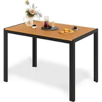 StarTech.com Outdoor Esstisch - Gartentisch aus Aluminium - 110×70×73 cm - Holzoptik-Lamellen 9,5×7 cm - Für 6 Personen - Wetterfest - Rosarot