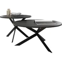 Mirjan 24 Im Set zwei Couchtische Libre, 2er-Set, Beine aus Stahl, Wohnzimmer-Set, Kaffeetisch (Farbe: Schwarz Molet)