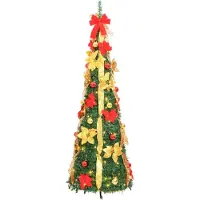 Syfax Pop-Up-Weihnachtsbaum Künstlich 50 LEDs Grün 120 cm