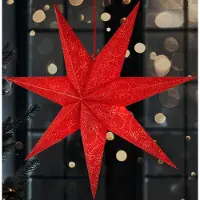 Ed Brubaker 60 cm Weihnachtsstern für Innen - LED Adventsstern Hängend - Leuchtstern zum Aufhängen, Rot