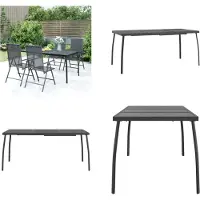 vidaXL Gartentisch Anthrazit 165x80x72 cm Stahlgitter - Gartentisch - Gartentische - Außentisch - Terrassentisch
