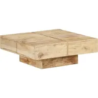 Syfax Couchtisch 80x80x28 cm Massivholz Mango