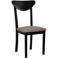 Mirjan 24 Stuhl Hugo New III, Esszimmerstuhl aus Buchenholz, 43x40x86 cm (Holzfarbe: Schwarz, Stofffarbe: Hygge D20)
