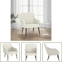 The Living Store Sessel Creme 63x76x80 cm Samt