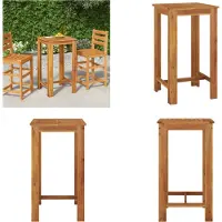 vidaXL Garten Bartisch 60x60x105 cm Massivholz Akazie - Garten-Bartisch - Garten-Bartische - Garten-Stehtisch - Gartenmöbel