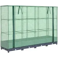 Syfax Hochbeet mit Gewächshausabdeckung Rattanoptik 160x40x123 cm