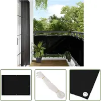 The Living Store Balkon-Sichtschutz Schwarz 75x800 cm 100 % Polyester-Oxford