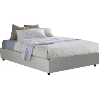 Dmora Doppelbett Dferro, Containerbett mit Kunstlederbezug, 100% Italy, Frontöffnung, passend für Matratze Cm 140x200, Weiß