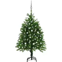 Syfax Künstlicher Weihnachtsbaum mit Beleuchtung & Kugeln 120 cm Grün