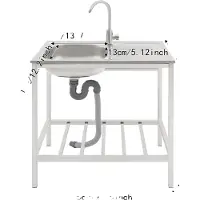 OEM Edelstahlspüle, Einzelbecken, 360° drehbarer Wasserhahn, Silber