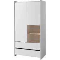 Furnlux Classic FURNLUX Kinderkleiderschrank Kiddy Weiss 90cm / Hauptfarbe: Weiß / Abmessungen: 90 x 55 x 180 cm