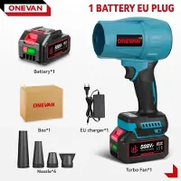StarTech.com Akku-Laubbläser/Schneebläser - Bürstenloses Turbogebläse - 3500 W, bis 350 m/s, bis 300000 U/min, 3 Stufen, 18V, 1 Akku + EU-Ladegerät
