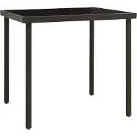 The Living Store Garten-Esstisch Anthrazit 80x80x72 cm Glas und Stahl