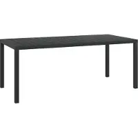 Syfax Gartentisch Schwarz 185x90x74 cm Aluminium und WPC