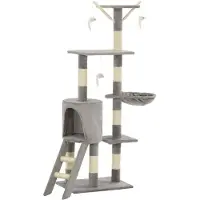 Syfax Katzen-Kratzbaum mit Sisal-Säulen 138 cm Grau