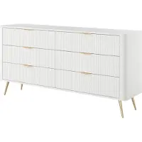 Furnlux Classic FURNLUX Kommode Lante Weiss Und Gold 163cm / Hauptfarbe: Weiß / Abmessungen: 163 x 81 x 38 cm