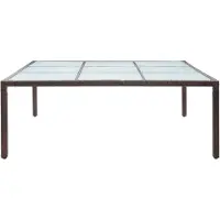 Syfax Garten-Esstisch Braun 200×200×74 cm Poly Rattan