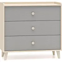 Furnlux Classic FURNLUX Kommode Mevel Grau Und Beige 90cm / Hauptfarbe: Grau / Abmessungen: 90 x 85 x 40 cm