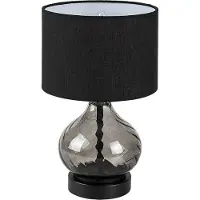 Rabalux 74034 Tischlampen Pirelo E14 1x MAX 25 Glas Textil rauchig