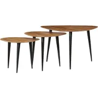 Syfax 3-tlg. Couchtisch-Set Massivholz Akazie
